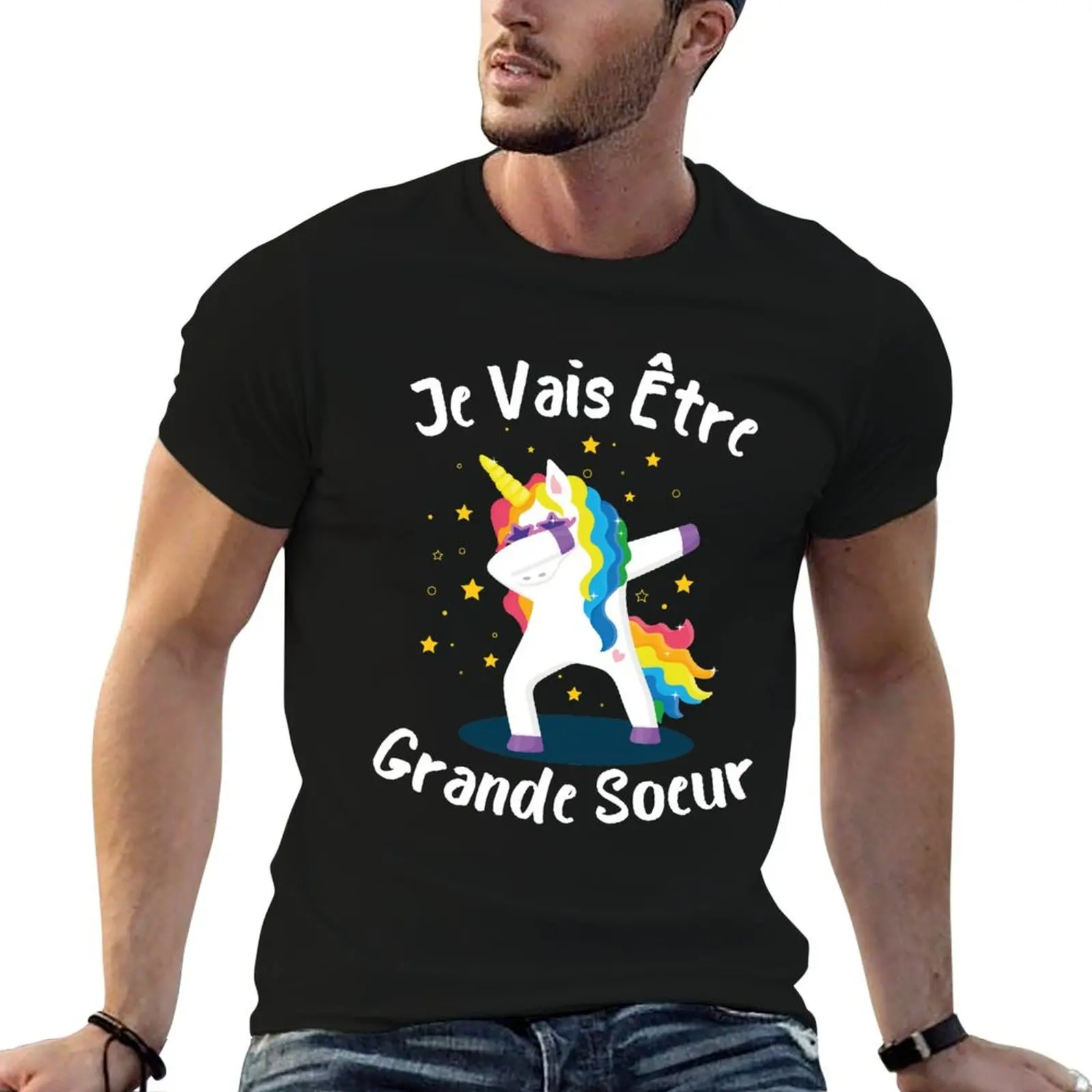 

Enfant Je Vais tre Grande Soeur Cadeau Grossesse Idée, dabbing licorne T-Shirt man t shirts for men casual T-Shirt