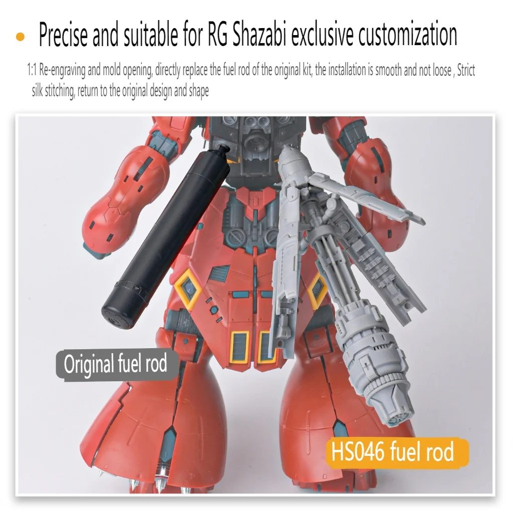 MSWZ HS046 3D Print Fuel Rod Transformable Propellant Tank Parts for RG 1/144 Sazabi Fuel Rod Replacement Modification Part