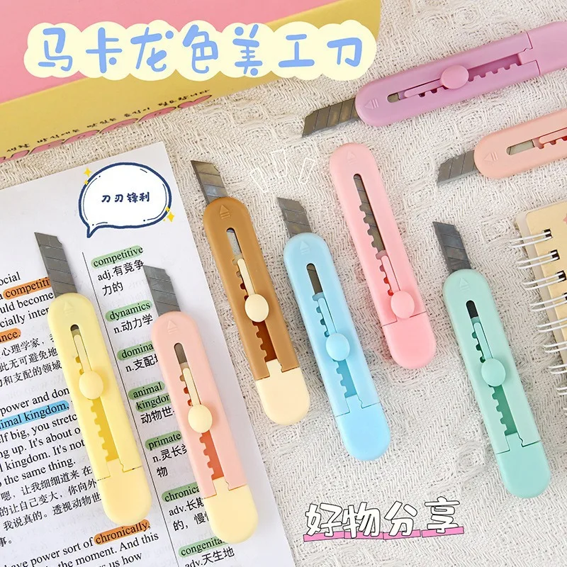 Wholesale Utility Knife Candy Color Mini Portable Utility Knives Box Paper Cutter Tool Office School Stationery Supplies Gift