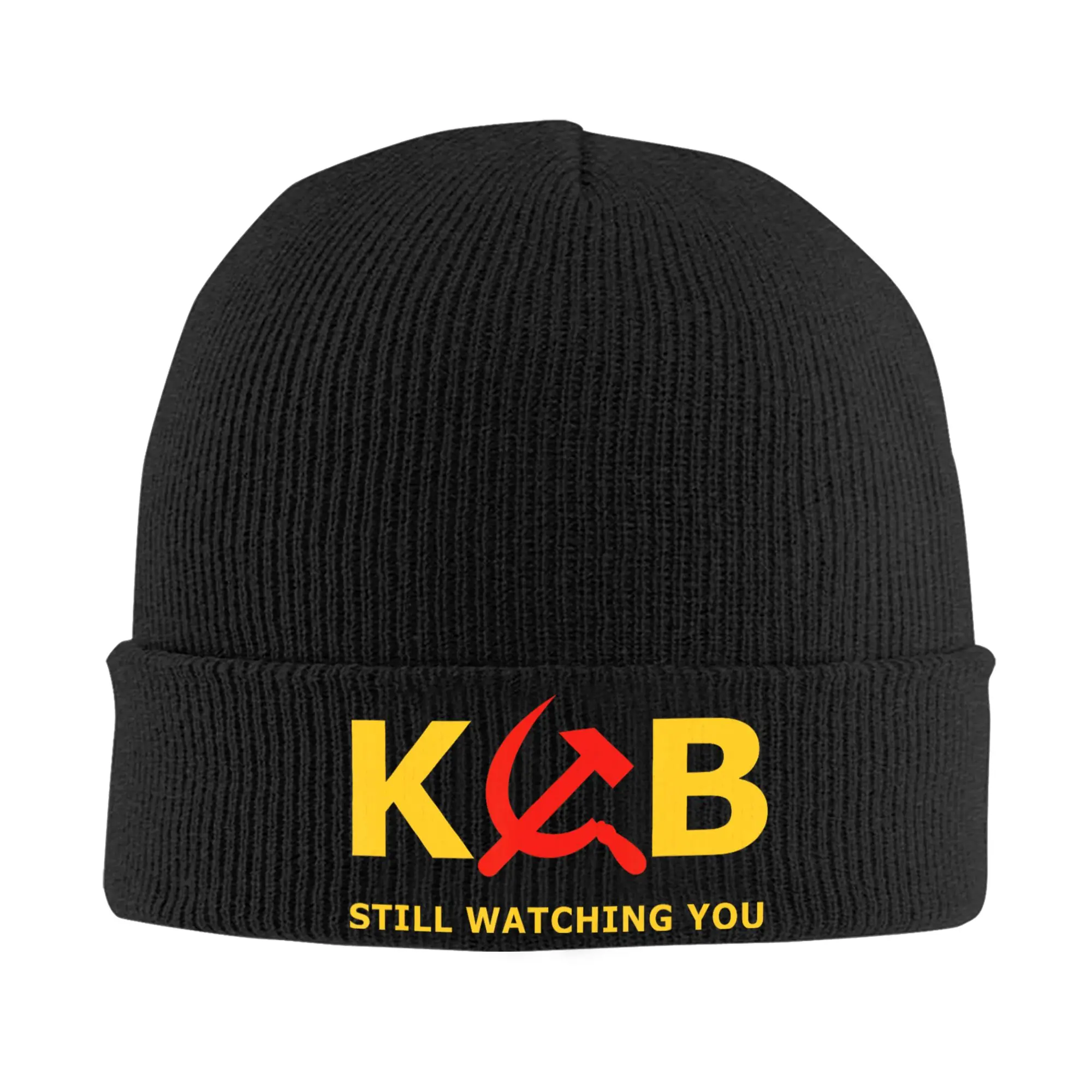 KGB Still Watching You CCCP USSR Knit Hat Beanie Autumn Winter Hats Warm Acrylic Casual Soviet Union Caps Men Women Gift
