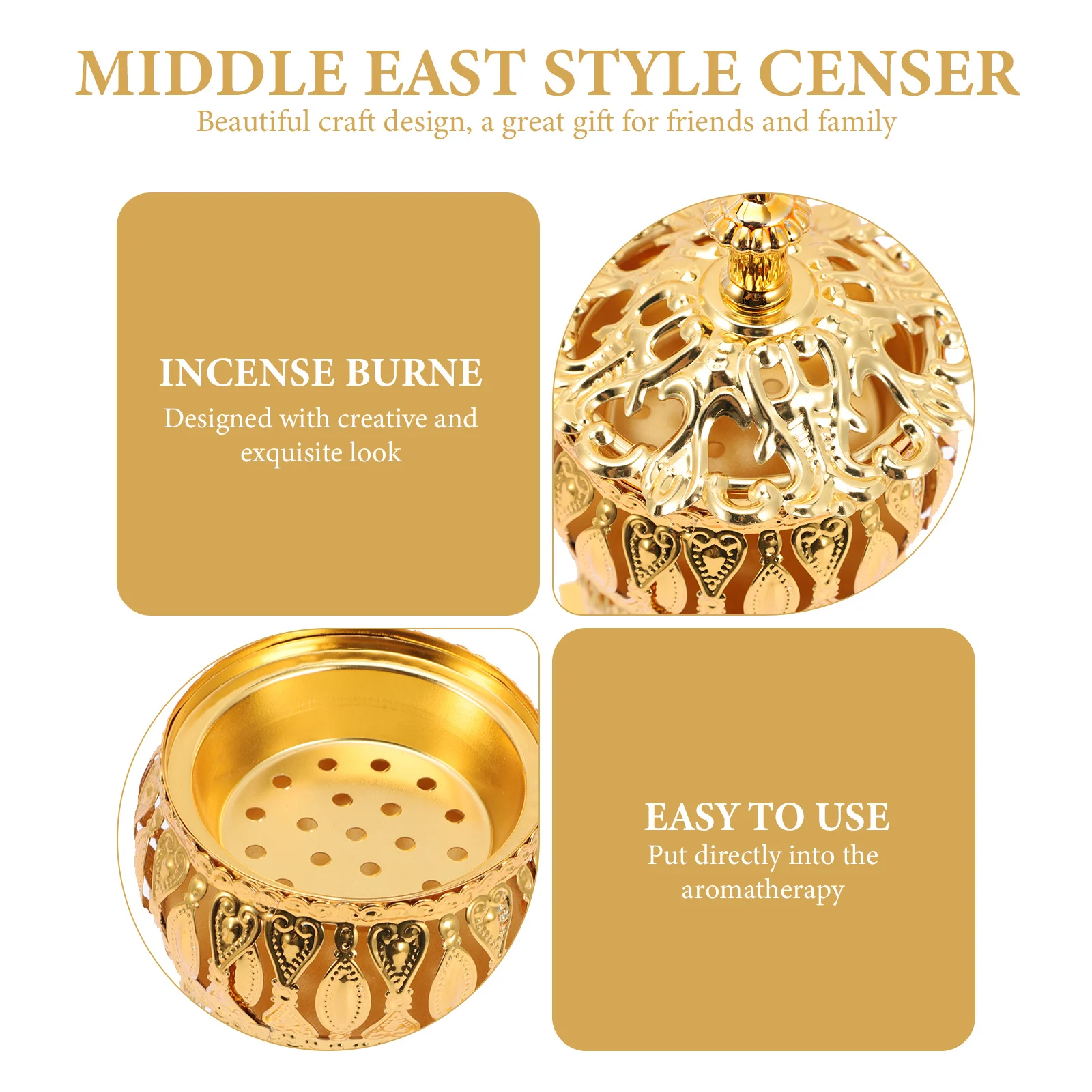 

Ramadan Aroma Stove Middle East Style Creative Incense Burner Desktop Censer Ornament for Bedroom Study Office