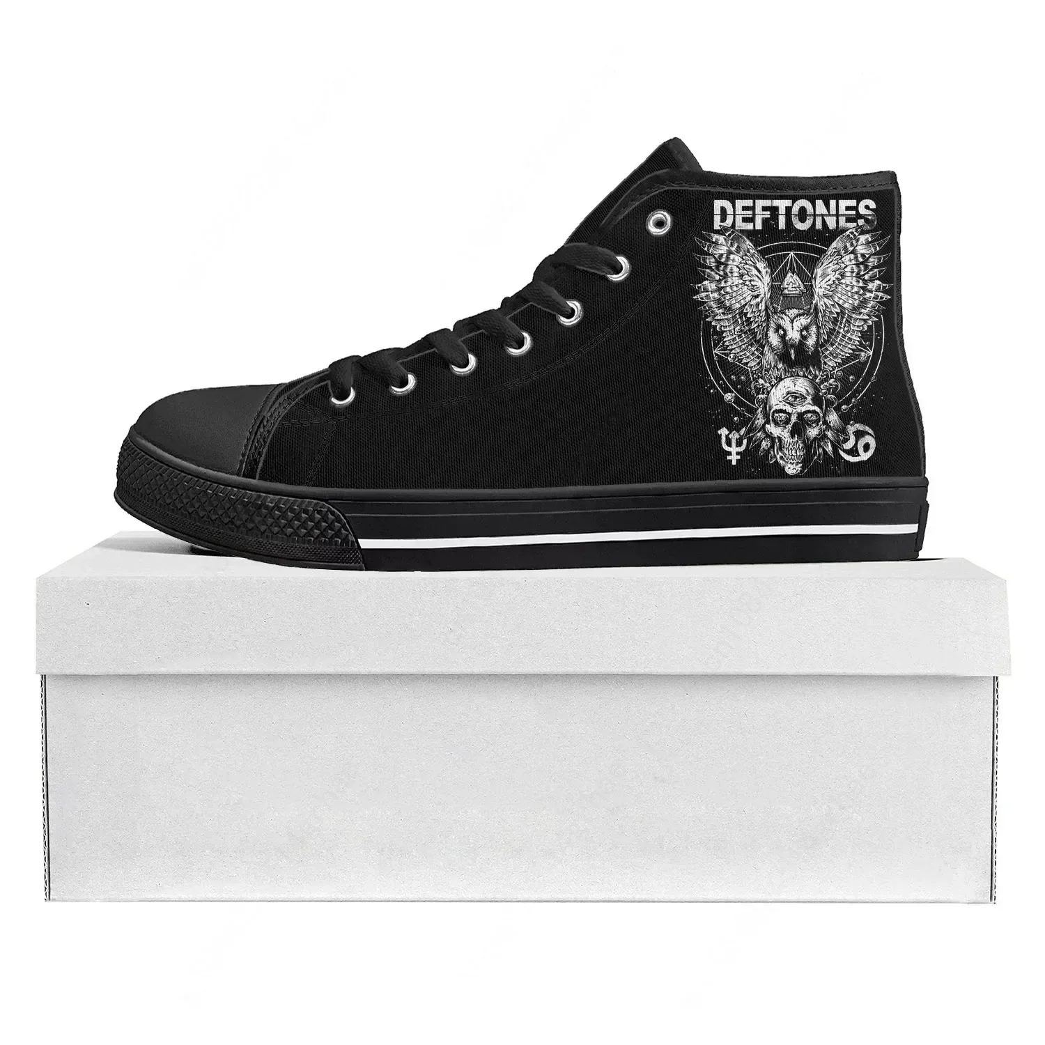 

D-Deftones Metal Art Rock Band High Top High Quality Sneakers Men Womens Teenager Canvas Sneaker Casual Couple Shoes Custom Shoe