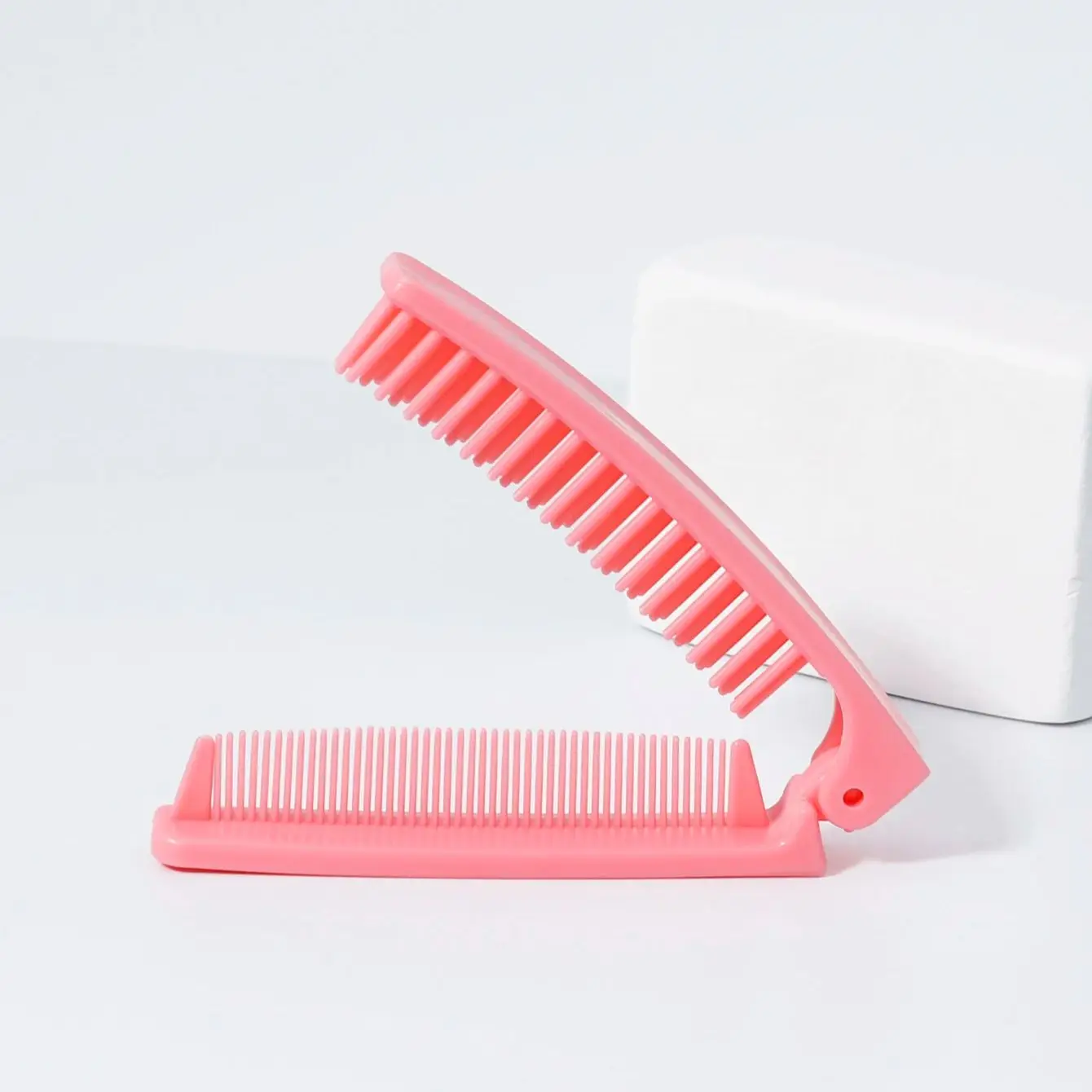 1pc Portable Travel Folding Hair Brush Compact Pocket Hair Comb Double Headed Anti-static Comb,Special for real hair wigs image 6