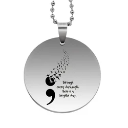 PAW PRINT Stainless Steel Awareness Semicolon Pendant Necklace Suicide Prevention Birds In Flight Drop Shipping YLQ6259