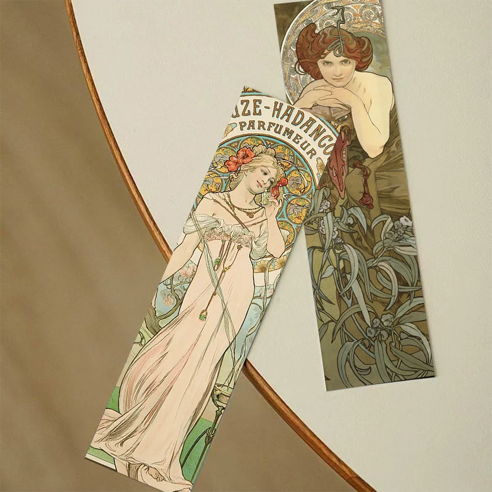 30pcs Mucha Bookmarks Classic Painting Gifts Art Set Creative Bookmarks Personalized Exquisite Cultural and Creative