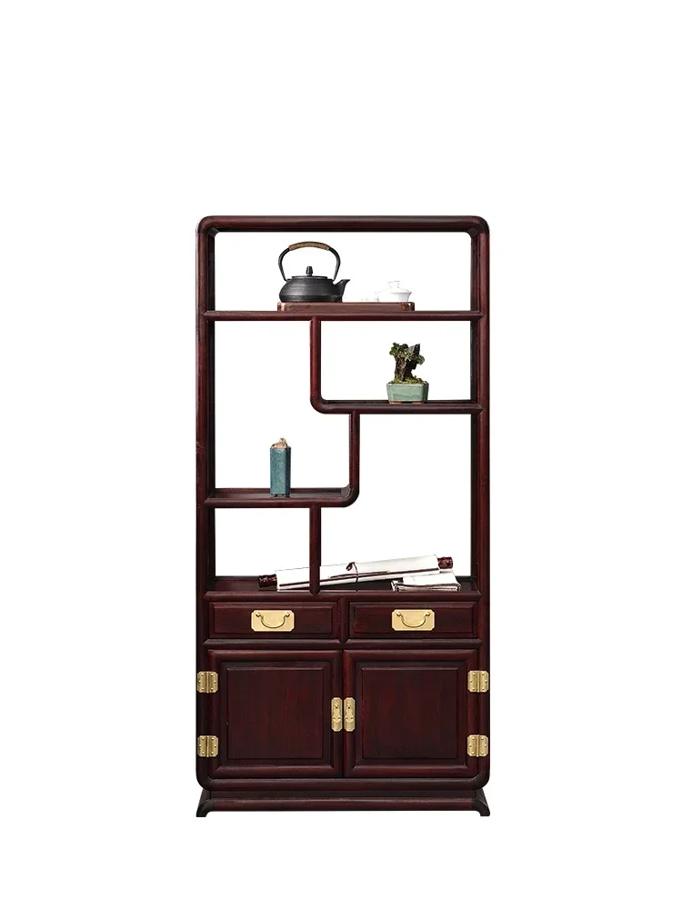 Mahogany Bogu rack Solid wood Chinese museum tea antique rack