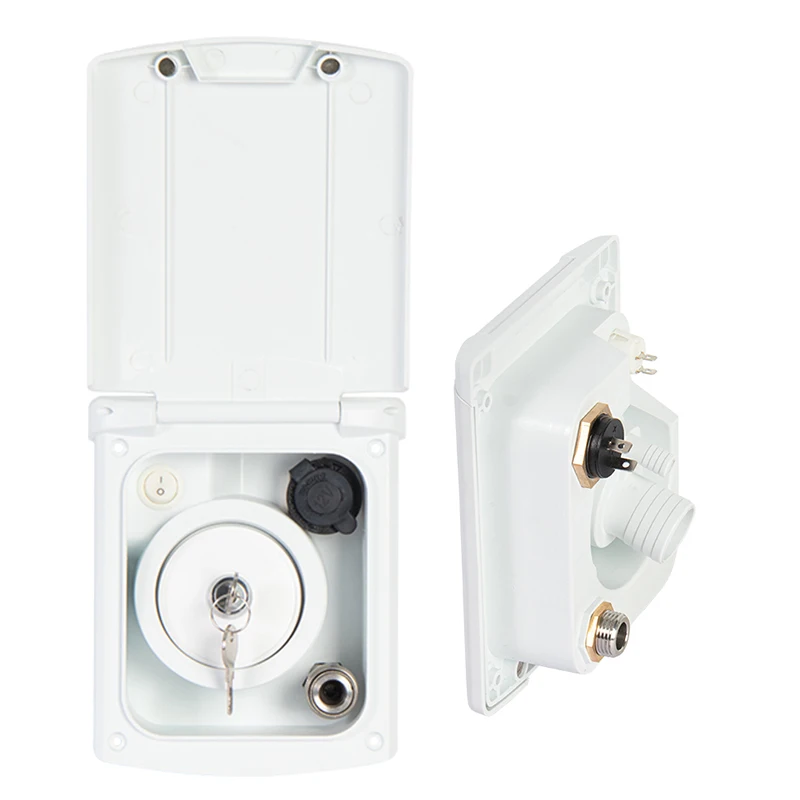 

RV Water Inlet with Lock and Cigarette Lighter Quickly Connect Gravity Fresh Water Fill Hatch Inlet Filter Lockable