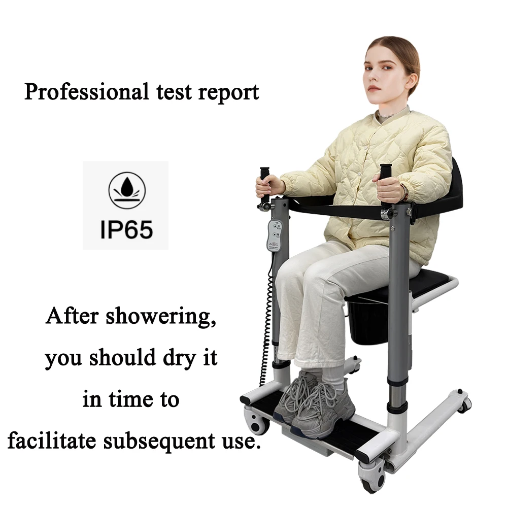 Waterproof Portable Shower Chair Electric Lift Commode  Patient Transfer Chair Walking Aid for Bath QINGXIAO