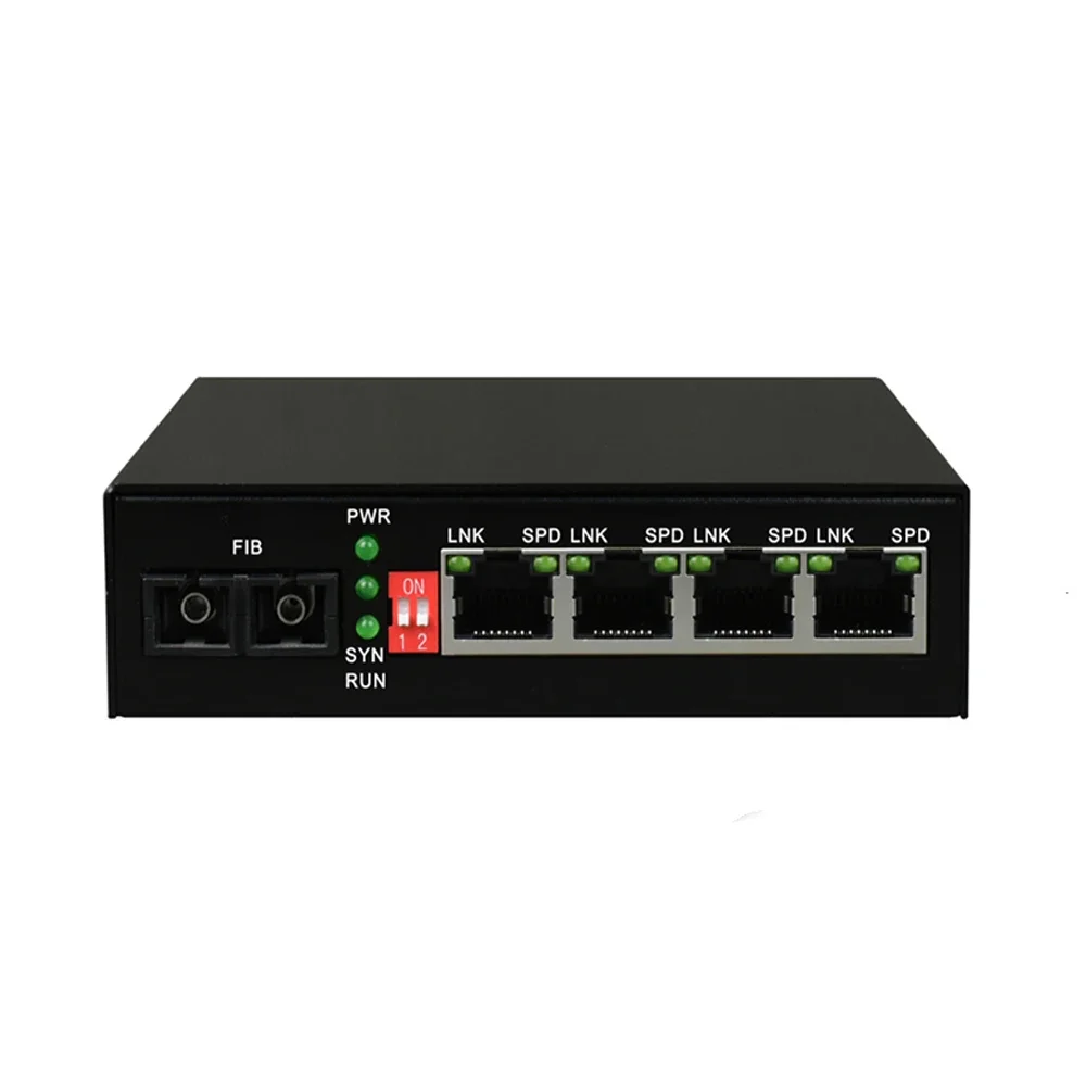 OEM Manufacturer Mini Type SM MM 4 Ports 10/100M Ethernet to Fiber Optical Media Converter