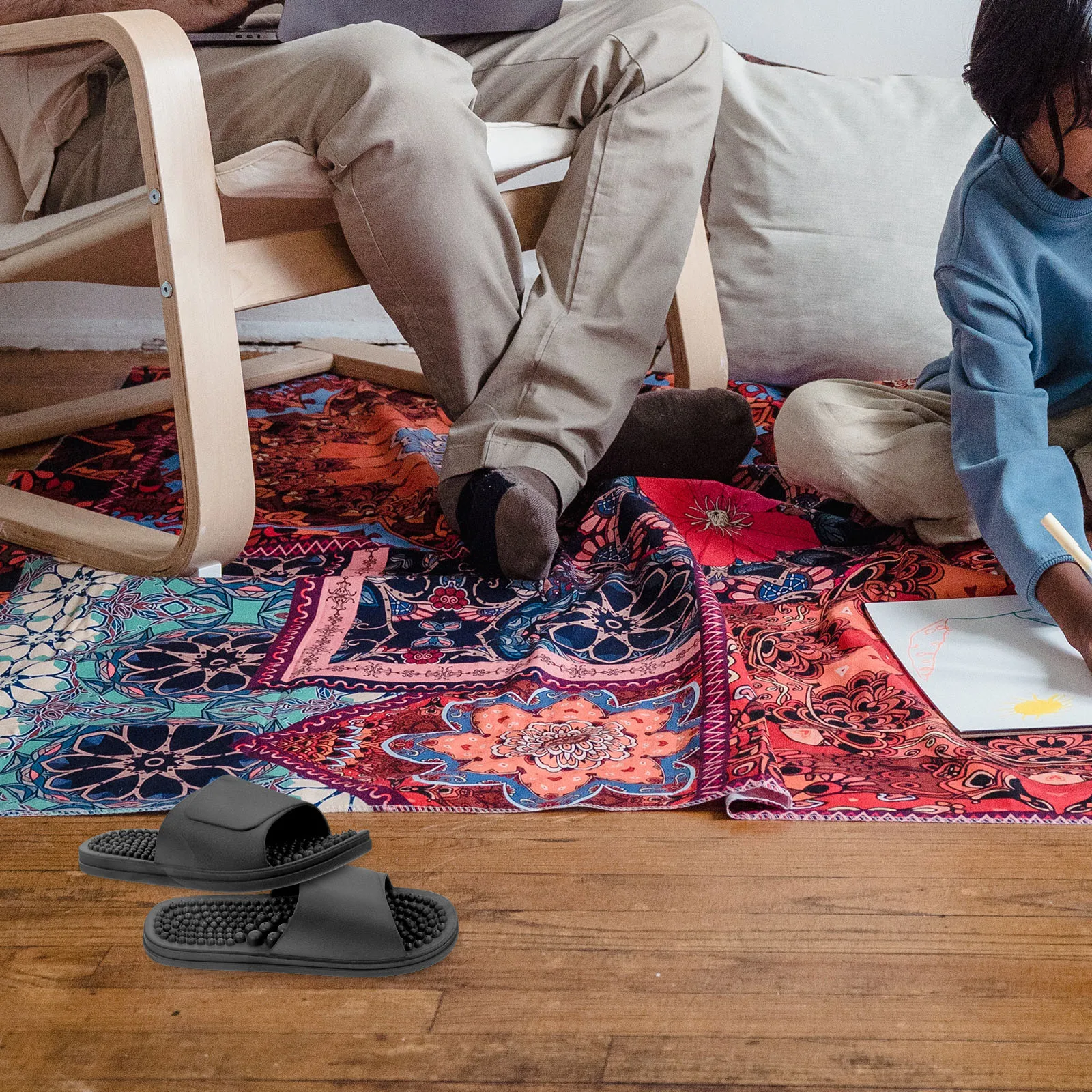 

Massage Slippers Cozy Open Toe Shower Breathable Indoor Bath Home Comfortable Unisex Long Lasting Daily Practical Design PVC