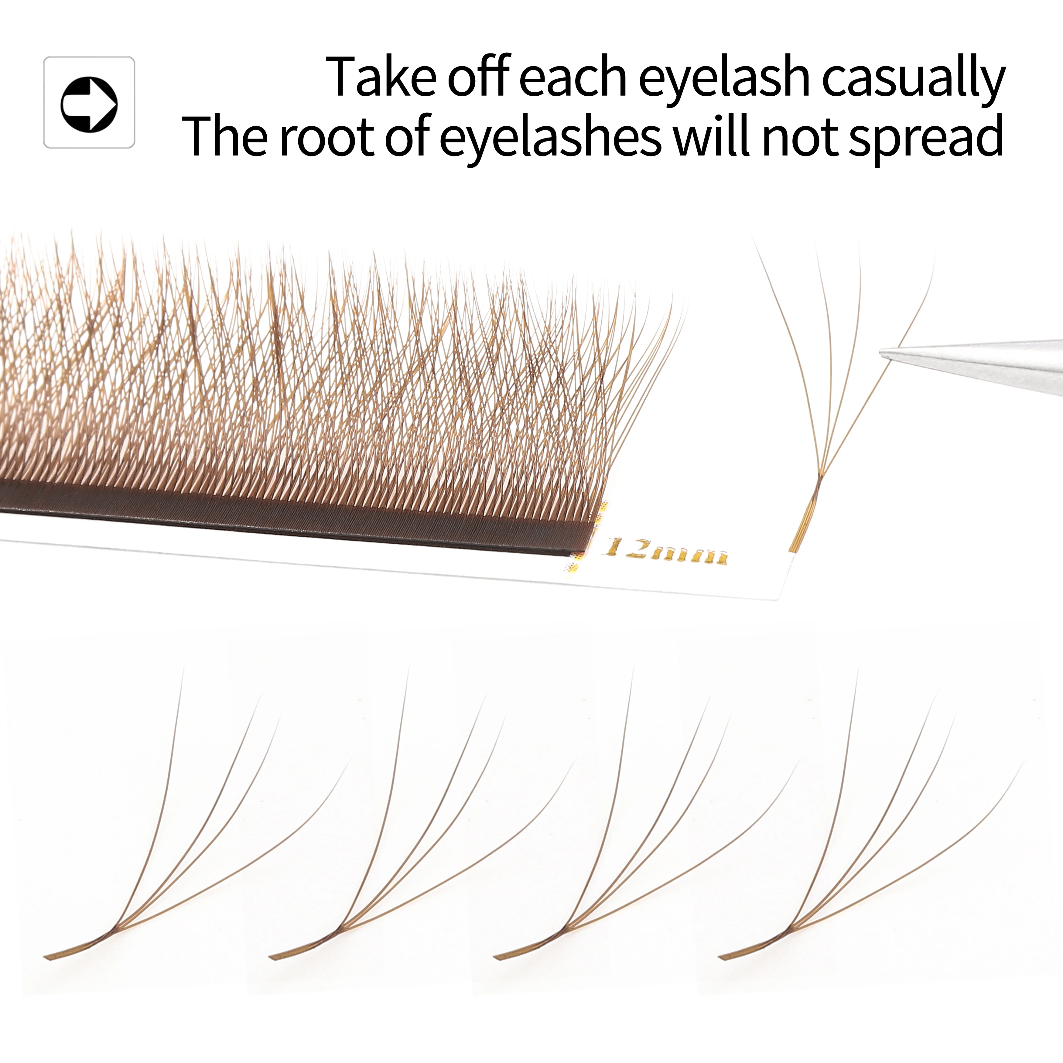 XIUSUZAKI Brown W Shaped Lashes 2D 3D 4D 5D YY Automatic Flowering Premade Fans 2 Tips 3D Eyelashes Extensions Individual Lashes