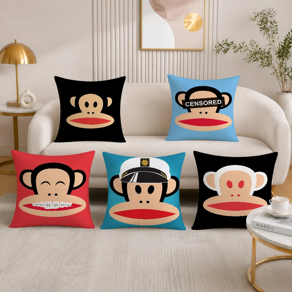Fashion Cute Fun Monkey Music Soft Double Sided Pillowcovers Hogar Sofa P-pauls Living Room Home F-frank Decor Pillowcase Gift