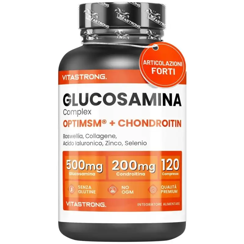 Glucosamin-Chondroitin mit MSM, Kollagen und Hyaluronsäure, Zink, Selen, Mangenese, Boswellia Vitastrong, Glucosamin-Komplex MSM-Ergänzung, Knochen, Gelenke, Knorpel, Premium-Qualität
