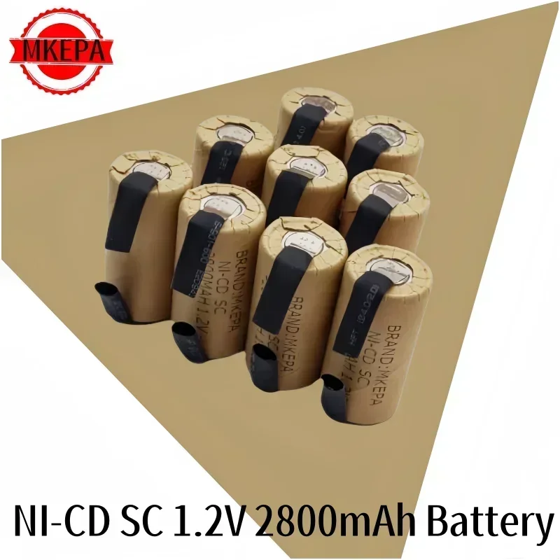 MKEPA 1-20pcs Screwdriver Electric Drill SC Batteries lpega 1.2V 2800mAh SubC Ni-Cd Rechargeable Battey