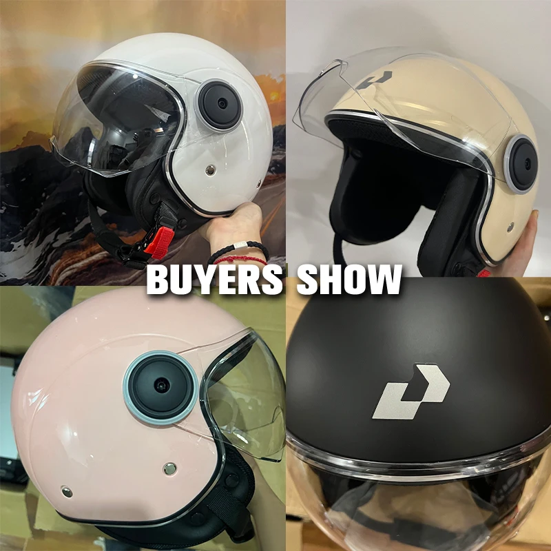 Casco protector Casco abierto para moto, homologado DOT Retro protección cabeza, 3/4，Vintage, Chopper, Scooter，