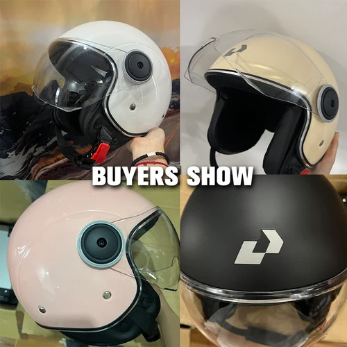 Imagen 2 del producto Casco protector Casco abierto para moto, homologado DOT Retro protección cabeza, 3/4, Vintage, Chopper, Scooter,