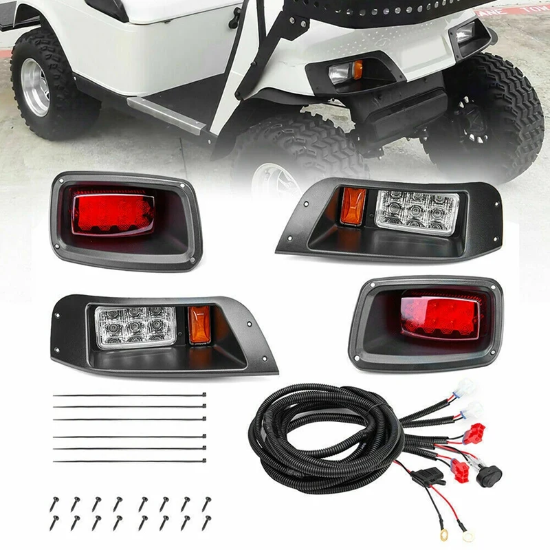 

Golf Cart LED Headlights & Tail Lights Kit For EZGO TXT 1996-2013 Gas / Electric