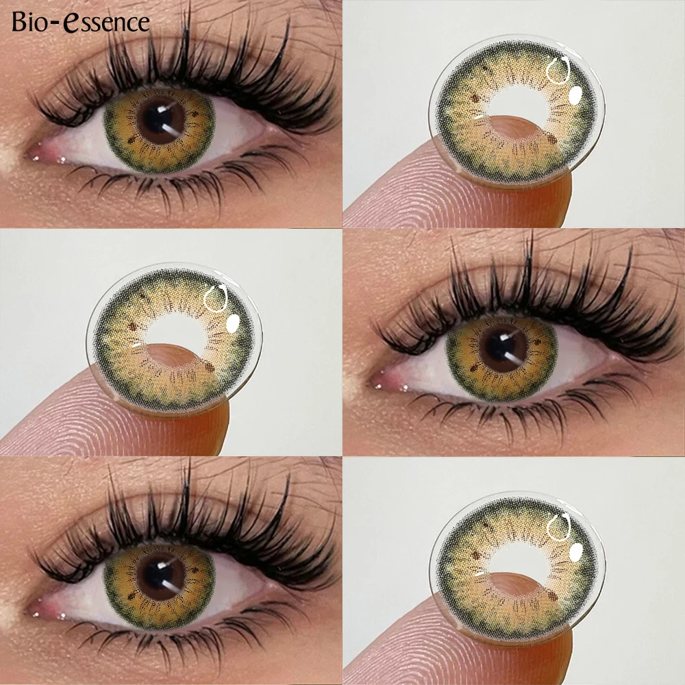 Bio-essence 1 par de lentes de contacto de colores naturales con lentes de miopía de grado lentes coreanos lentes de alta calidad lentes verdes
