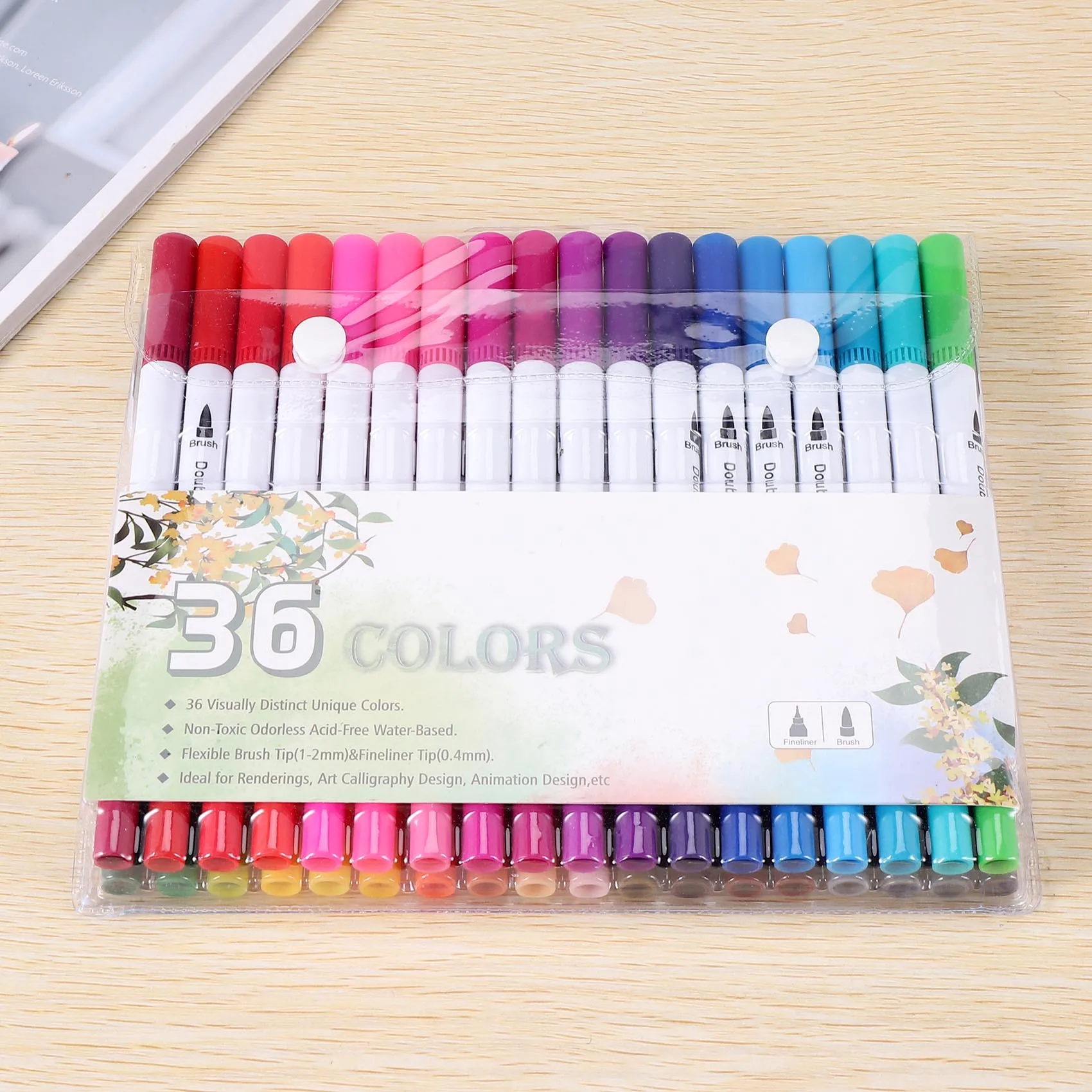 

HJ-Dual Tip Brush Pens Art Markers Brush Fine Tip Colored Pens Set For Adults Coloring Book Journal Note Taking Writing Planning
