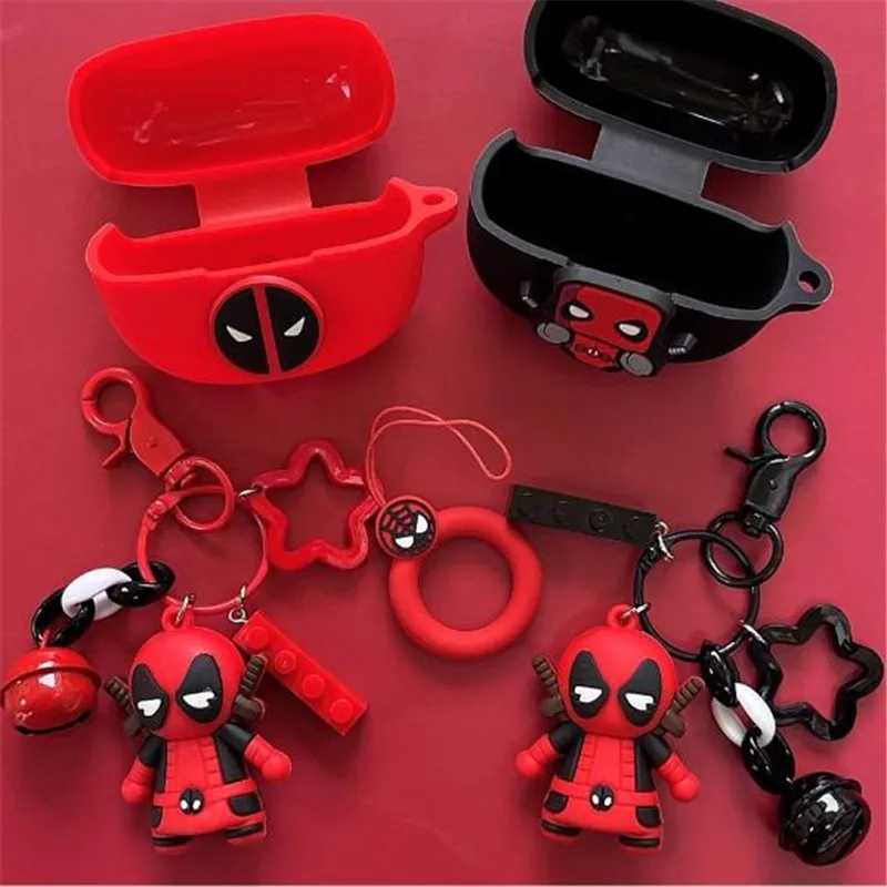 Marvel Deadpool Earphone Case Cover For Bose Ultra Open Earbuds Silicone Wireless Earbuds Protective Shell With Keychain