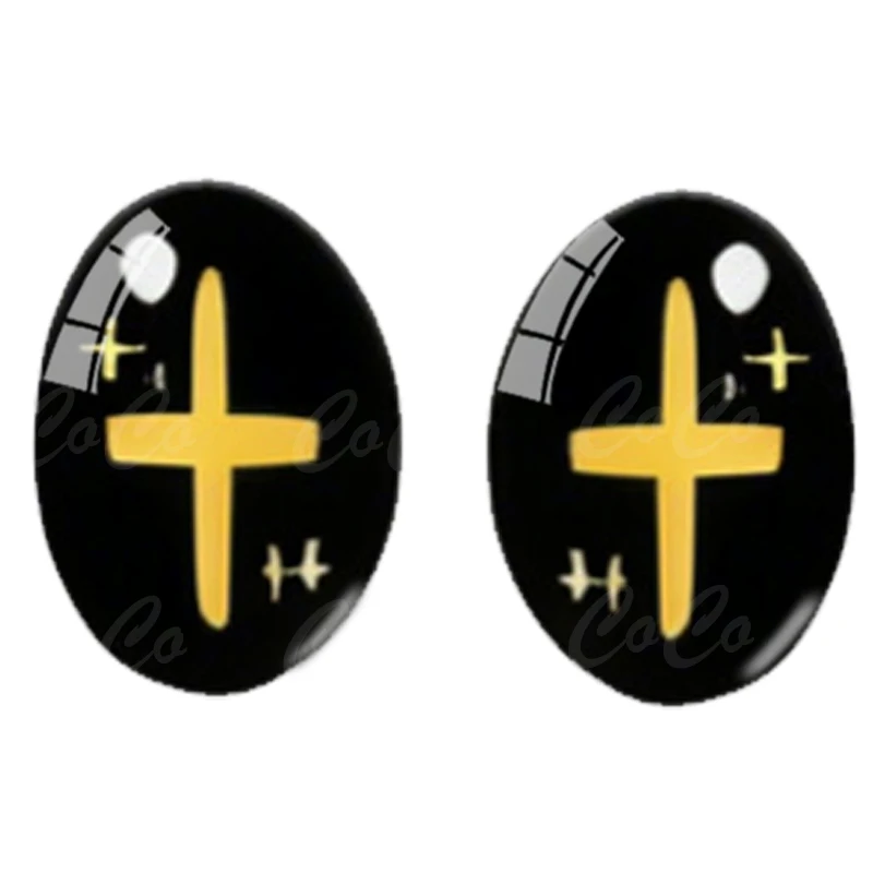 6pairs Cartoon Pop kristal Oog Sterren leerlingen 8x10mm/10x14mm/13x18mm Ovale foto glas cabochon demo platte achterkant Maken bevindingen