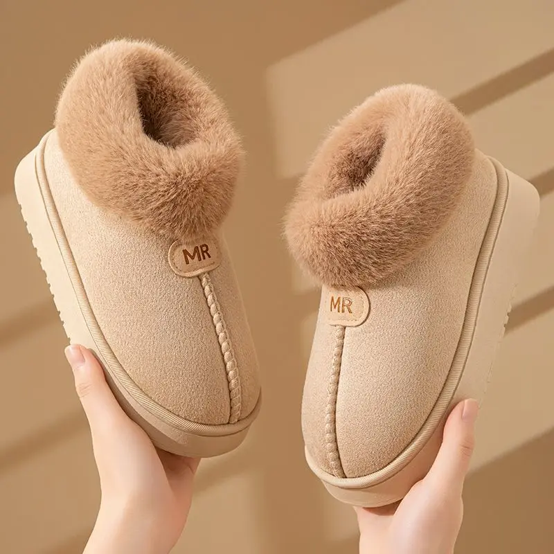 Women's Autumn And Winter Cotton Slippers With Thick And Soft Soles For Outdoor Wear, Comfortable And Warm At Home, Anti-slip