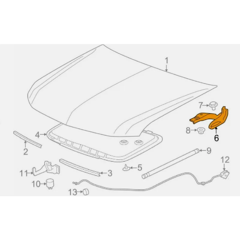 79120 G6000 Hood Hinge Right Side 79120G6000 for Kia Picanto 2017 2018 2019 2020 2021 2022 79120-G6000