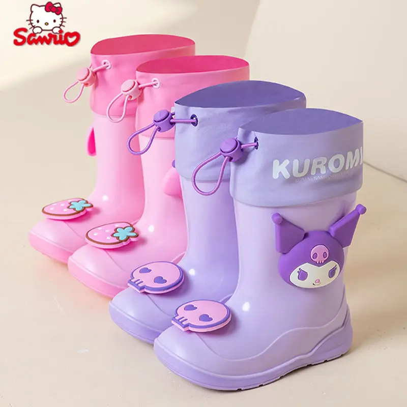 Sanrio series rain boots Cinnamoroll Hello Kitty Kuromi My melody Anime Kawaii children's rain boots new anti-slip water boots