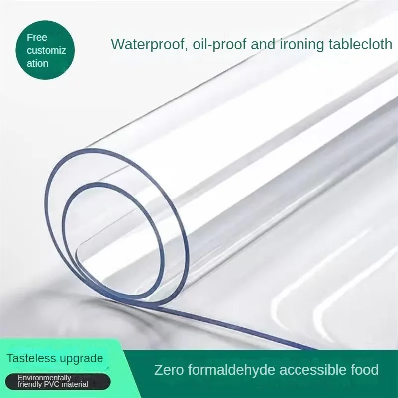 

3.0mm PVC Transparent Tablecloth Rectangle Waterproof Table Cover Oilproof Table Cloths Soft Glass Cloth Kitchen Decoration