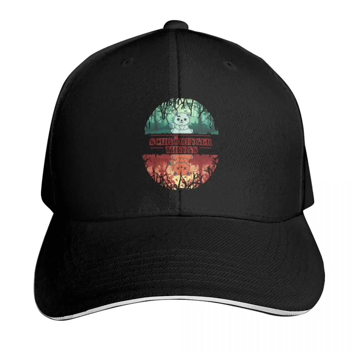 schrodinger things Baseball Cap Cotton Twill Breathable Contrast Two Tone Brim Snapback Flat Bill