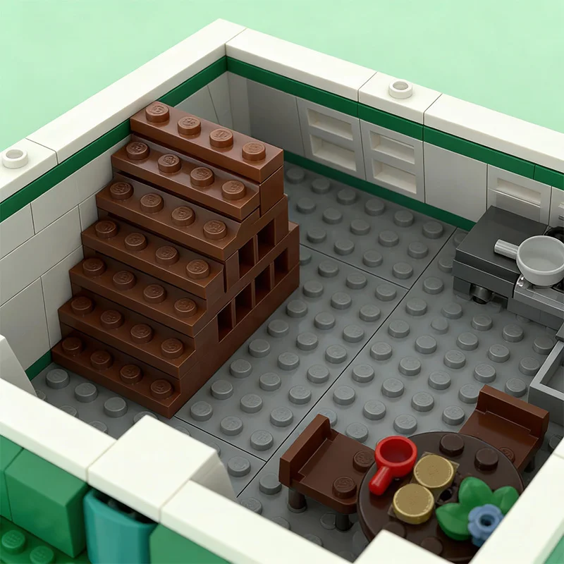 Set di Costruzioni da 865 Pezzi, Casa del Tè Turchese MOC, Blocchi Modulari Personalizzabili, Giocattolo Educativo Tecnologico Fai-da-Te per Ragazzi, Regalo di Natale