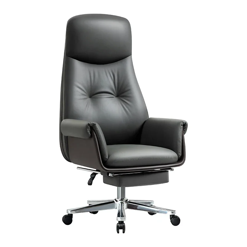 

High back comfortable leather chair fashion light luxury office chair swivel boss chair