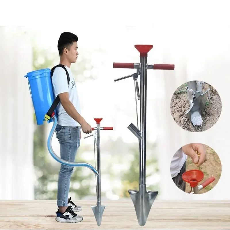 

Manual Granular Fertilizer Applicator for Farm Corn Cane Plants Garden with Backpack Bag