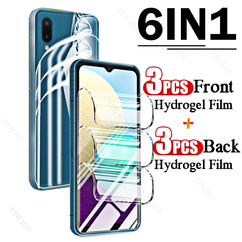 Film hydrogel 9 en 1 pour Samsung Galaxy A02, couverture complète avant et arrière, protecteurs d'écran d'empreintes digitales pour Samsung A02, objectif de caméra HD