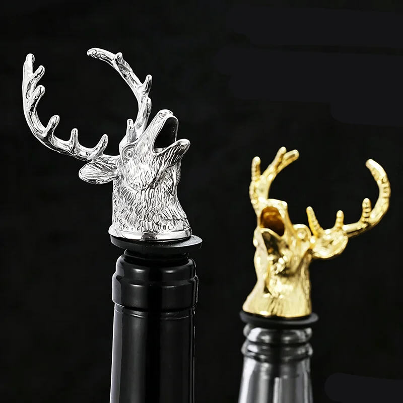 Modern Deer Stag Head Detachable Good Gloss Wines Pourer Unique Wine Bottle Stoppers Wine Aerators Bar Tools Get Together Gift