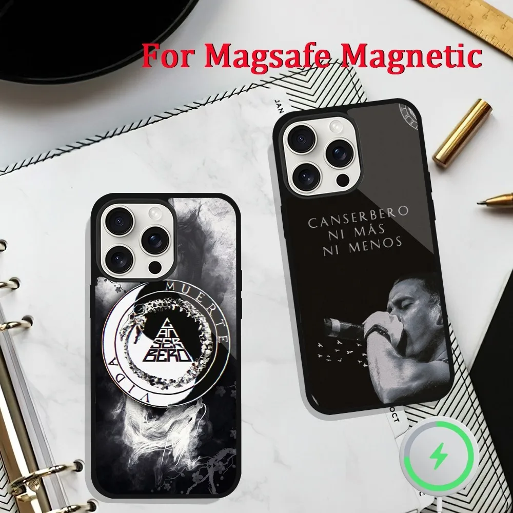 Singer C-Canserbero Phone Case For iPhone 11 13 12 14 15 Plus Max Pro Magsafe Magnetic Wireless Charging shell