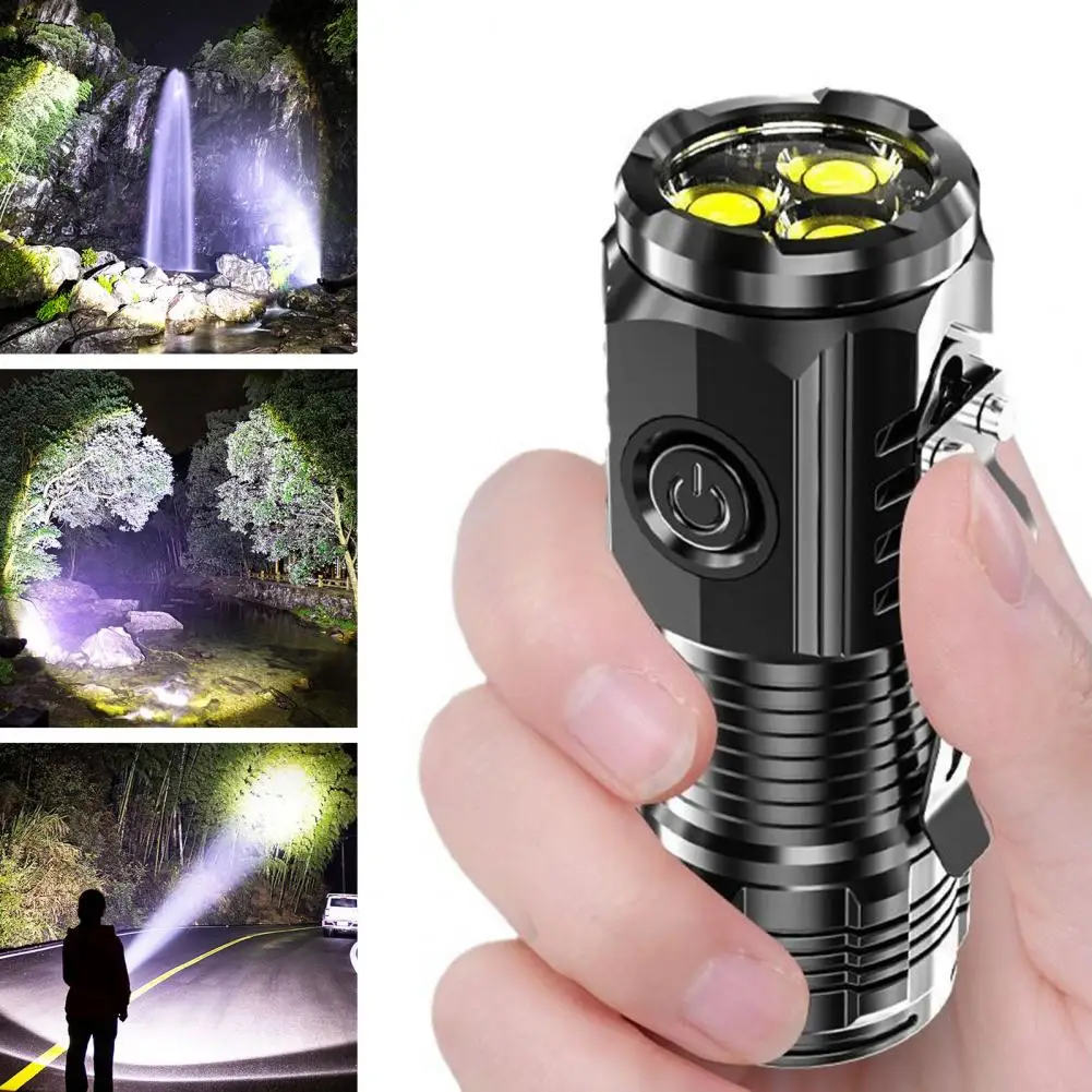 Compact Travel Flashlight Ultra-bright Rechargeable Led Flashlight with High Lumens Waterproof Compact Design for Camping