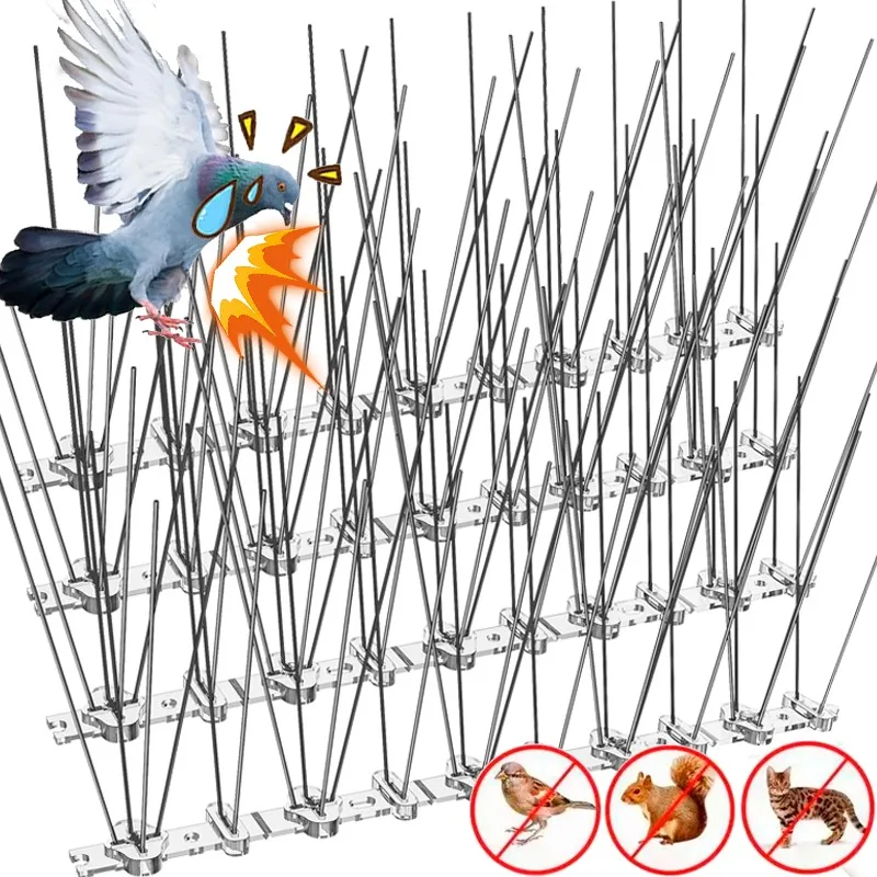 1/10x picos de palomas de acero inoxidable para balcón, repelente de plagas antipássaros, repelente disuasorio para valla de techo, repelente al aire libre