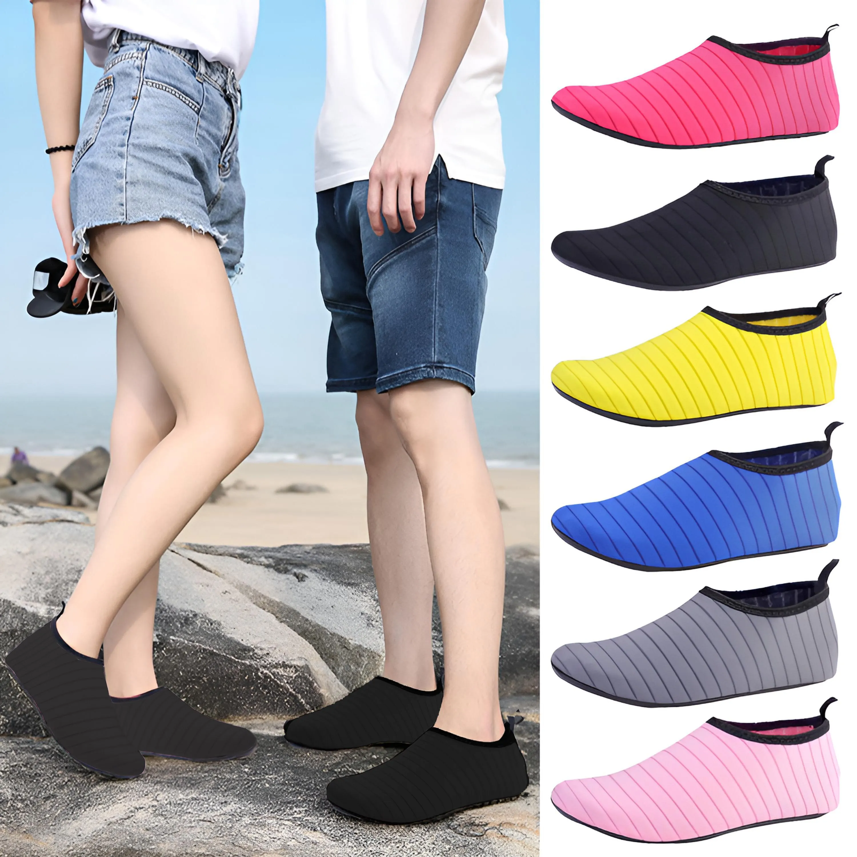 Water Shoes for Women Men Barefoot Quick-Dry Aqua Socks Slip-on for Beach Swim Surf Yoga Exercise