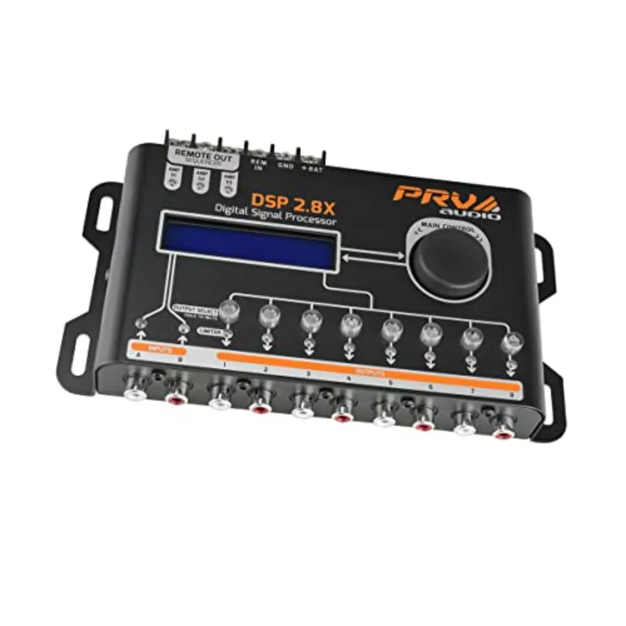 

Car audio DSP processor for automotive use, aluminum alloy housing, black color, 8-channel full digital signal processing with