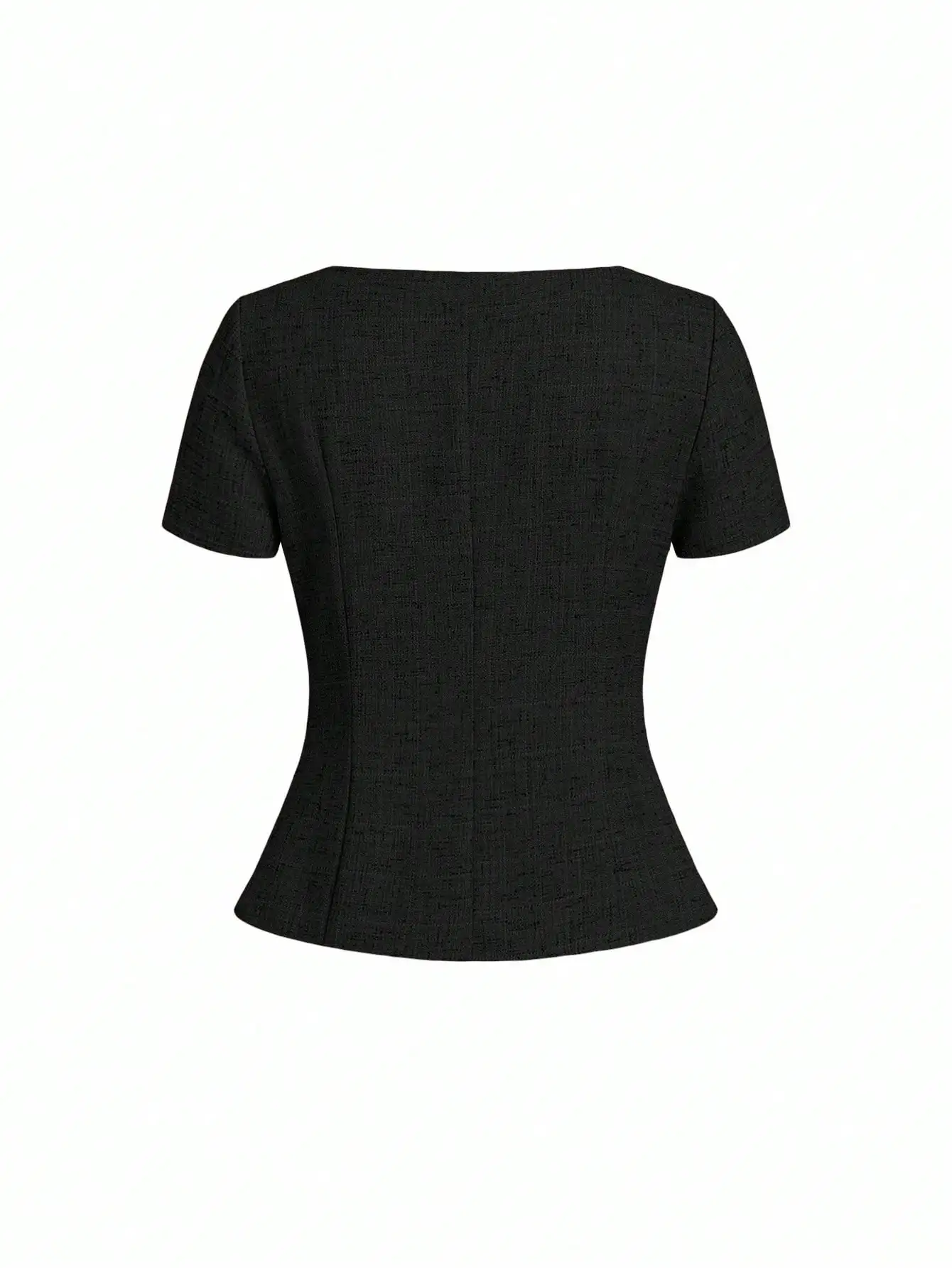 

Женский блейзер с квадратным вырезом и короткими рукавами, однотонный, элегантный, для офиса и повседневной носки