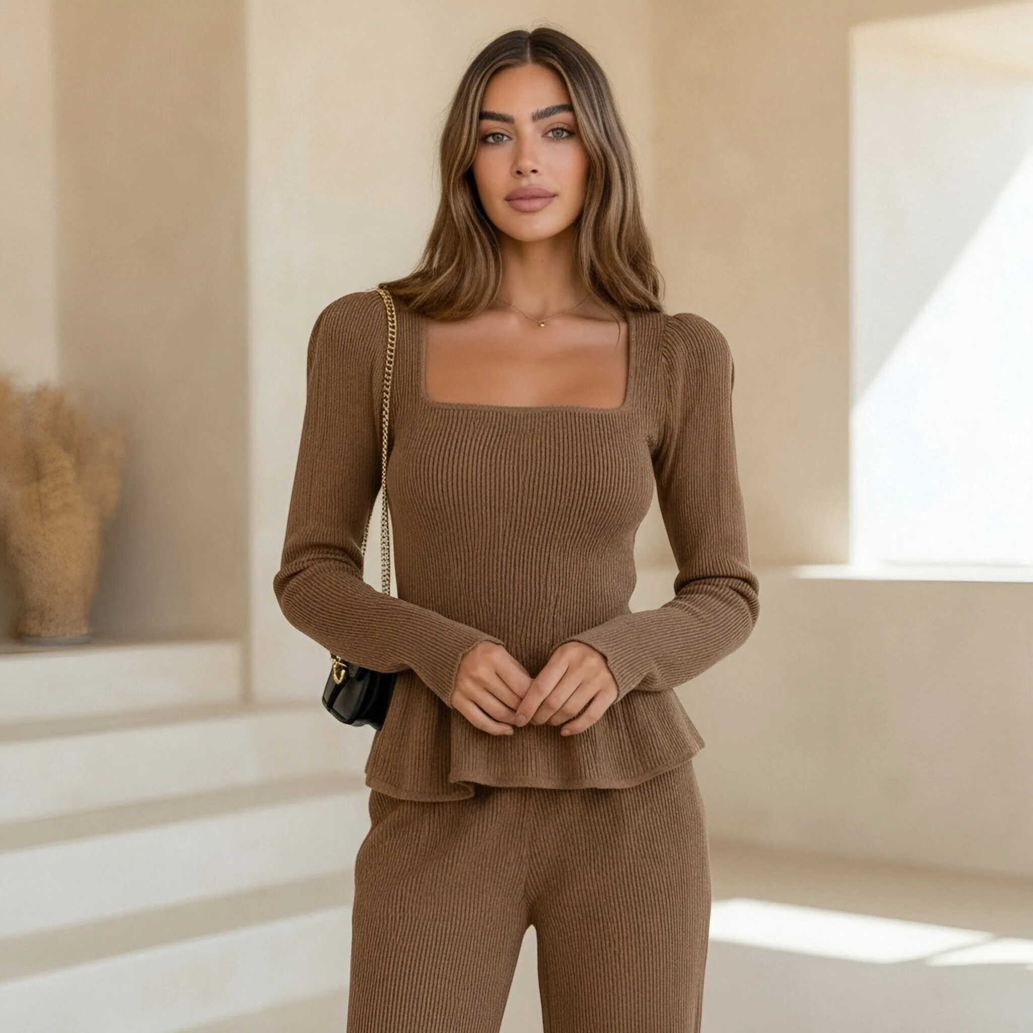 Long Sleeve Casual T-Shirt Straight Sleeve Spring Dress Autumn Chic Style Women's Top Fashionable Comfortable Fit