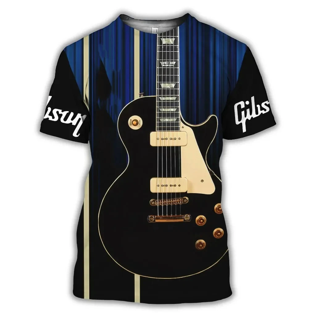 KISS Guitar Rock & Roll T-Shirt  3D Print O-Neck Men Casual Short Sleeve T Shirt Fashion Streetwear Harajuku Unisex Clothing