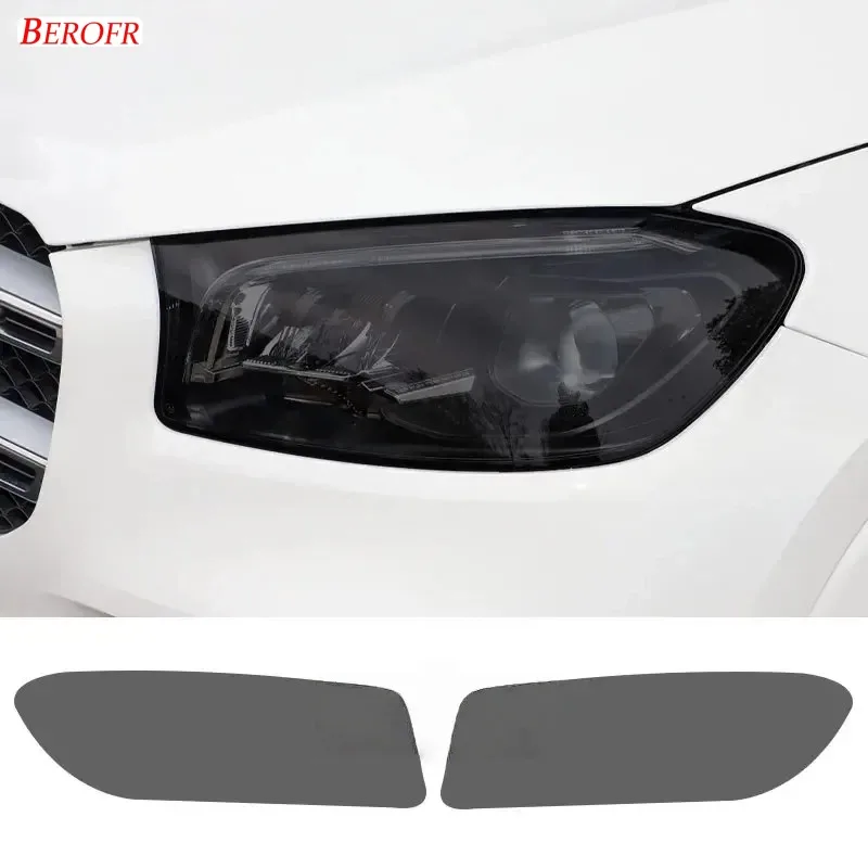 2 Pcs Smoked Black TPU Sticker Car Headlight Protective Film For Mercedes Benz W222 W223 W166 C292 W167 W464 X166 X204 X167 W447