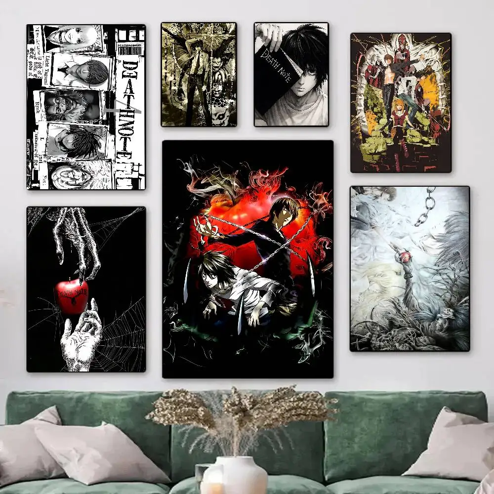 Anime-Cartoon Death Note Poster HD-Druck Vintage Wandkunst Dekoration für Zuhause und Arbeitszimmer
