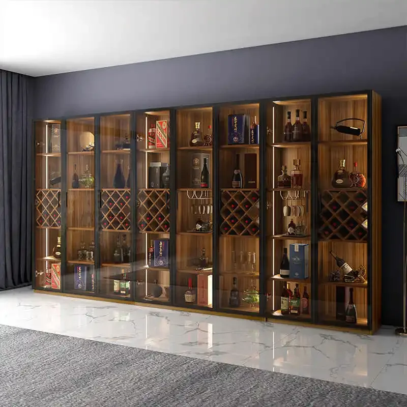 

Роскошная полка со стеклянной дверью для винного шкафа на заказ