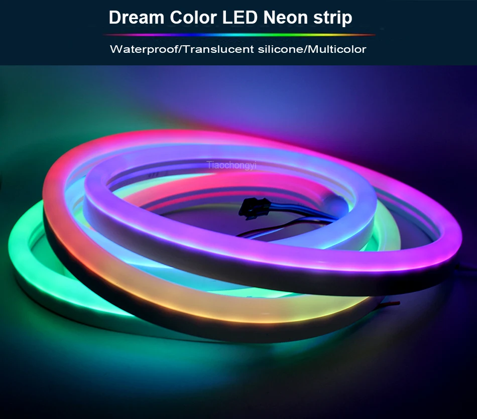 DC5V WS2812B 12V 24V WS28111 IC RGB Dream Color LED Strip Neon Light IP67 Waterproof 10 x 23mm  Flexible Strip Silicone Lights