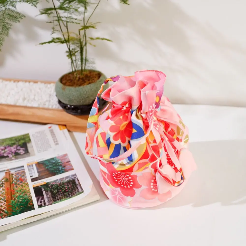 حقيبة قماش قنب الطباعة الرباط حقيبة النمط الياباني الحقيبة الصغيرة كيمونو ياباني حقيبة يد احتفالية حقيبة السكر Hanfu حقيبة المعصم