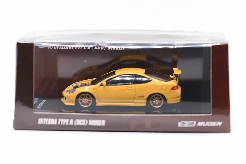 MOTORHELIX 1:64 INTEGRA TYPE(DC5) MUGEN Yellow Alloy Vehicle Collectible Car Model