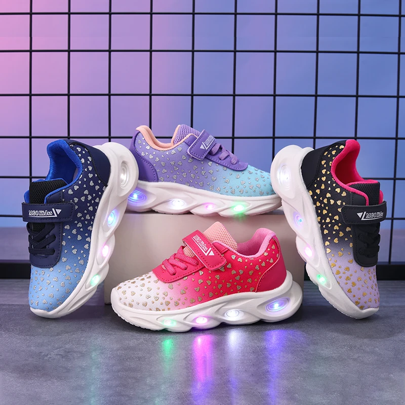 

2026 Spring and Autumn Children's Light-Up Shoes for Boys and Girls, Baby Running Flashing Sneakers, Light-Up Mesh Sports Shoes, Casual Shoes, Light-Up Shoes